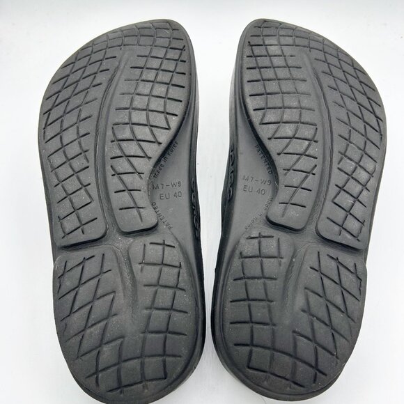 OOFOS Ooahh Black Recovery Slides Comfort Sandals Women's Sz 9 Men’s Sz 7 - Picture 4 of 4